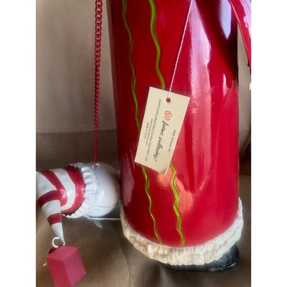 Home Interiors Metal Santa Wine Bottle Holder Christmas Kitchen - Picture 3 of 3
